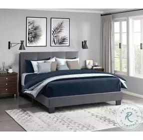 Newberry Dark Gray Full Upholstered Platform Bed