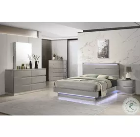 Paradox Gray California King Panel Bed