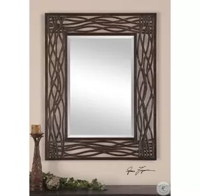 Rusanor Distressed Mocha Brown Mirror