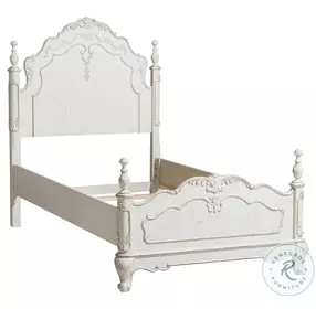 Cinderella Antique White With Gray Rub Through Youth Poster Bedroom Set