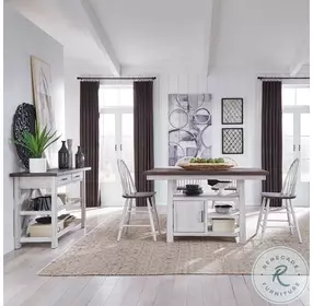 Farmhouse Two Tone White Gathering Height Dining Table