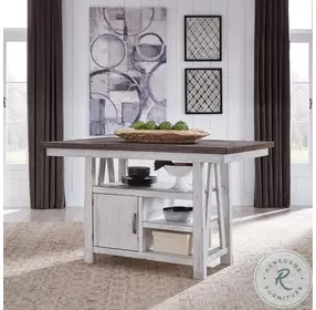 Rustic Haven Two Tone White Gathering Height Dining Room Set