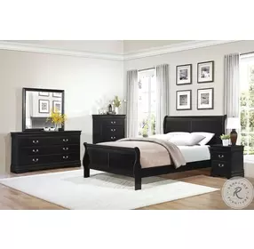Mayville Black California King Sleigh Bed