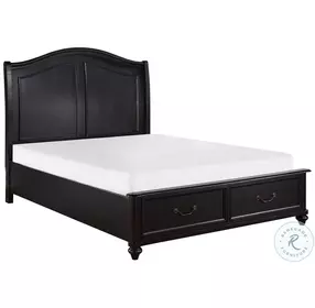 Herman Charcoal Brown Platform Bedroom Set with Footboard Storage
