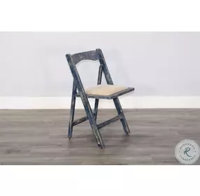 Sagewyn Ocean Blue Folding Dining Chair Set of 2