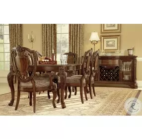 Old World Medium Brown Extendable Leg Dining Table
