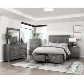 Garretson Gray King Platform Storage Bed