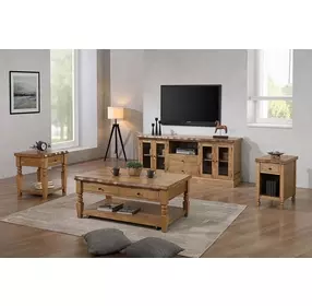 Logans Edge Brown 2 Drawers Rectangular Cocktail Table