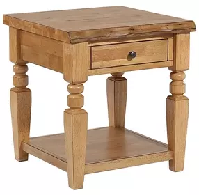 Logans Edge Brown 1 Drawer Square End Table