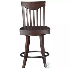 Gettysburg Dark Distressed 24" Swivel Bar Stool Set Of 2