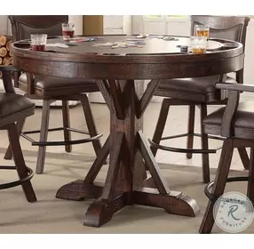 Gettysburg Dark Distressed Round Pub Table Set