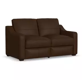 Hudson Dark Brown Leather 70" Loveseat