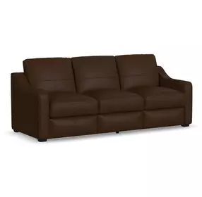 Hudson Dark Brown Leather 98" Sofa