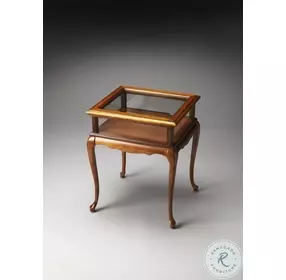 Cherry Burton Olive Ash Burl Curio Table