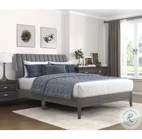 Dade Gray King Upholstered Platform Bed