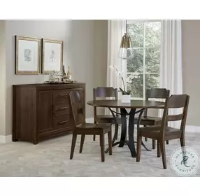 Ben And Erin Napier Dark Cherry And Metal 48" Round Dining Table