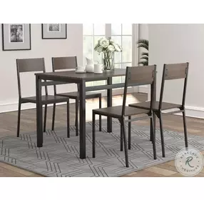 Lana Ark Brown And Matte Black 5 Piece Dining Set