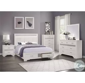 Luster White And Silver Glitter Dresser