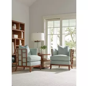 Ocean Club Abaco Green Upholstered Accent Chair with Pillow