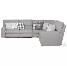 Rockport Gray 5 Piece Modular Power Reclining Sectional