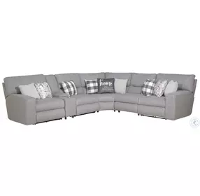 Rockport Gray 6 Piece Modular Power Reclining Sectional