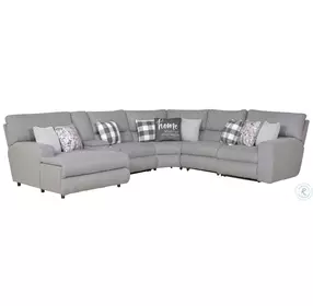 Rockport Gray 6 Piece Modular Power Reclining Sectional with LAF Chaise