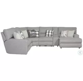 Rockport Gray 6 Piece Modular Power Reclining Sectional with RAF Chaise
