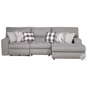 Rockport Gray 3 Piece Modular Power Reclining Sectional with RAF Chaise