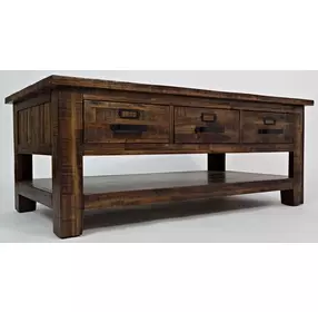 Cannon Valley Distressed Medium Brown 3 Drawer Occasional Table Set