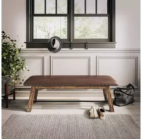 Cannon Valley Distressed Medium Brown Bench