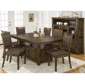 Cannon Valley Distressed Medium Brown Upholstered Side Chair Set of 2