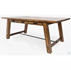 Cannon Valley Distressed Medium Brown Trestle Dining Room Set