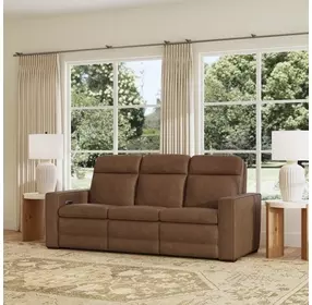 Dutch Cortado Brown Leather 91" Zero Gravity Power Reclining Sofa with Power Lumbar and USB Charging