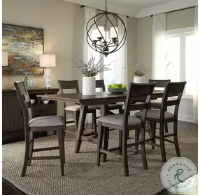 Twin Arches Dark Chestnut Splat Back Counter Chair Set of 2