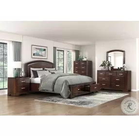 Hudson Cherry Full Storage Platform Bed