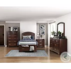 Hudson Cherry Twin Storage Platform Bed