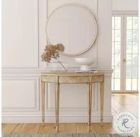 Masterpiece Hampton Distressed Antique Beige Demilune Console Table