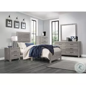 Corbin Gray Twin Panel Bed In A Box