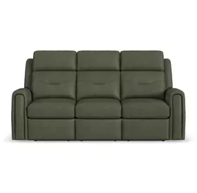 Felix Green Leather Zero Gravity Triple Power Reclining Living Room Set
