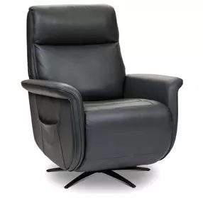 Haven Harbor Leather Zero Gravity Swivel Power Recliner with USB Charging and Heat Massage
