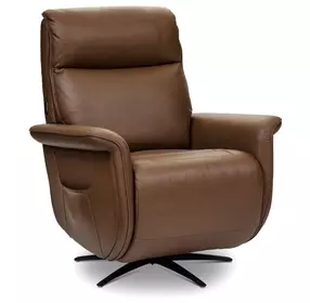 Haven Riverstone Leather Zero Gravity Swivel Power Recliner with USB Charging and Heat Massage