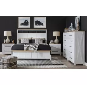 Franklin Harvest Oak and Natural White 5 Drawer Chest