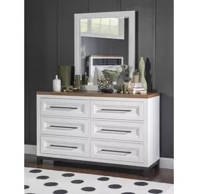 Dutton Natural White Rectangular Dresser Mirror