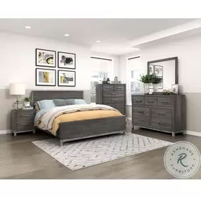 Zephyr Brownish Gray And Antique Silver Full Panel Bed
