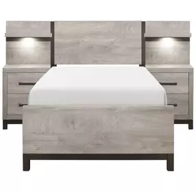 Zephyr Light Gray Youth Storage Wall Bedroom Set