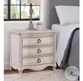 Genoa Antique White 3 Drawer Nightstand