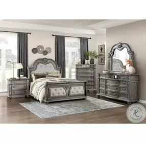 Arlington Gray Marble Top 3 Drawer Nightstand