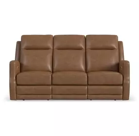 Maxwell Cedar Brown Leather Zero Gravity Triple Power Reclining Living Room Set