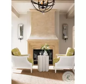 Ivory Key Woven Raffia Spar Point Chairside Table