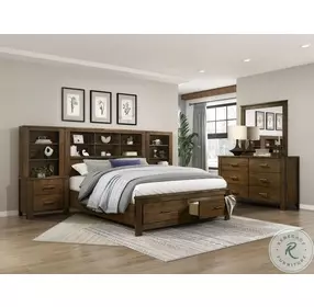 Sullivan Wire Brushed Oak 2 Drawer Nightstand with Pier